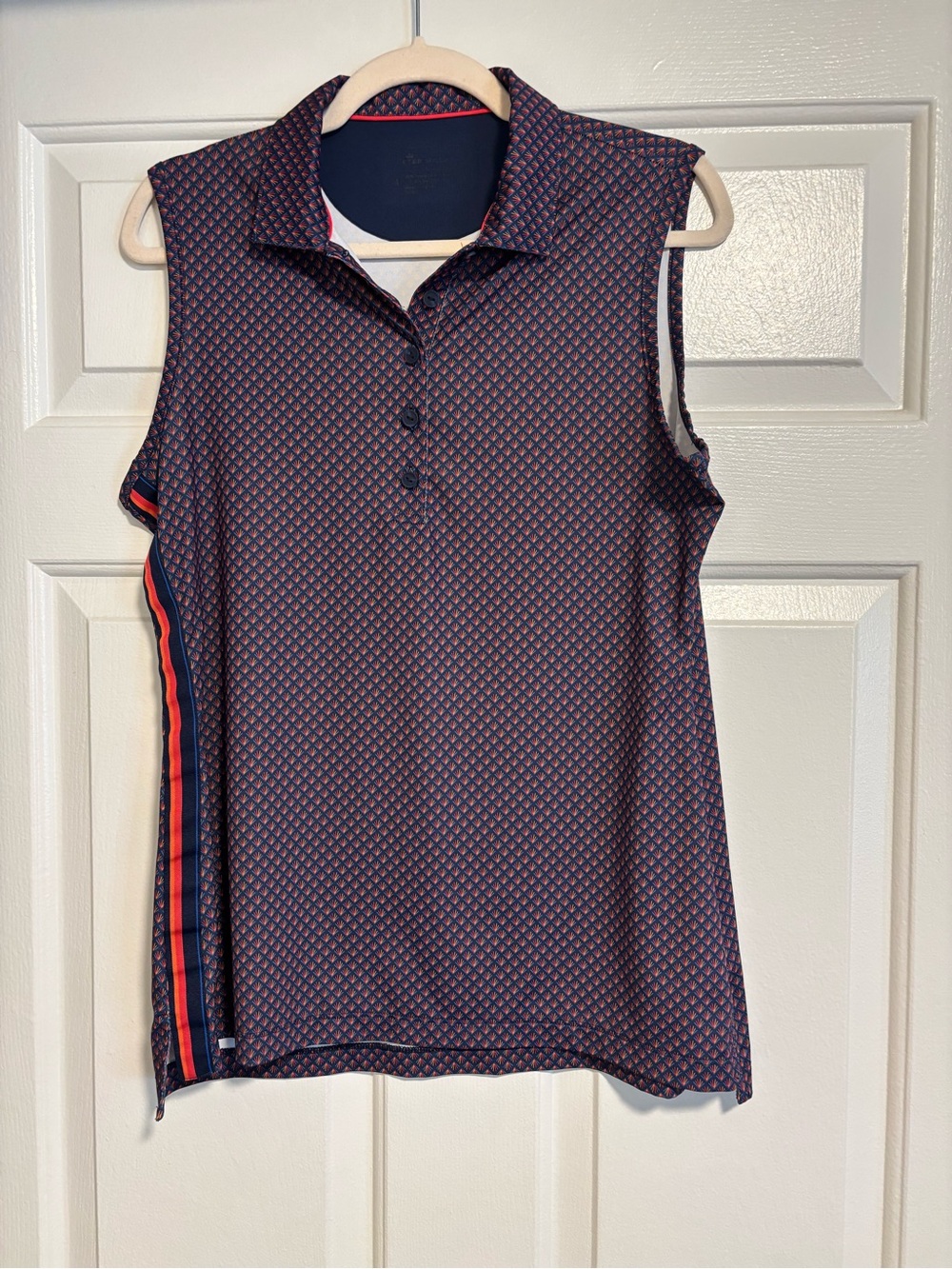 Peter Millar Navy Polo Top with Red Accent